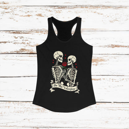 Cute Gothic Skeleton Romance Shirt — Women's Racerback Tank