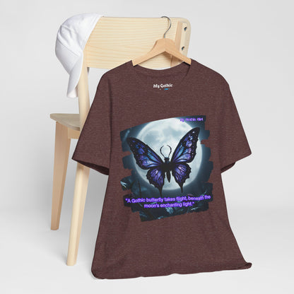 My Gothic Girl T-Shirt "Purple Gothic Butterfly" – Whimsy Goth Streetwear, Dark Poetry Fashion, Alt Aesthetic Apparel