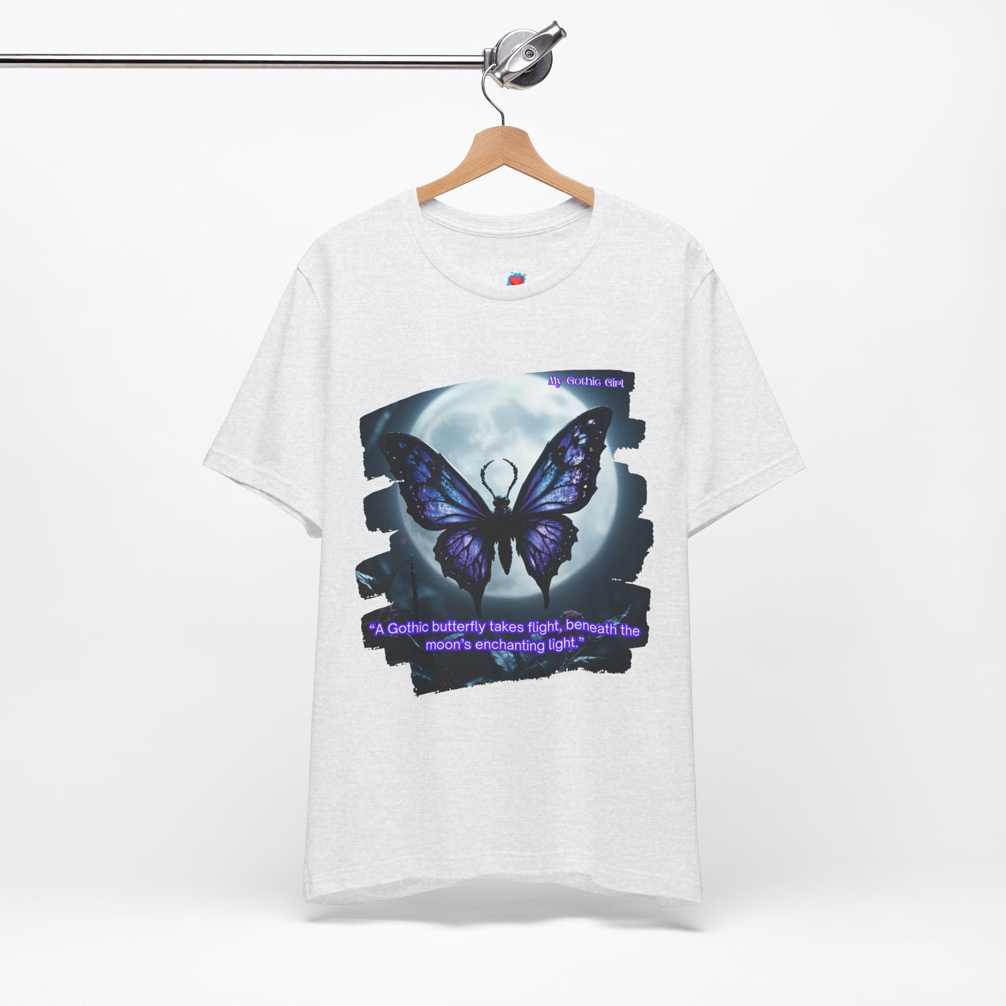 My Gothic Girl T-Shirt "Purple Gothic Butterfly" – Whimsy Goth Streetwear, Dark Poetry Fashion, Alt Aesthetic Apparel