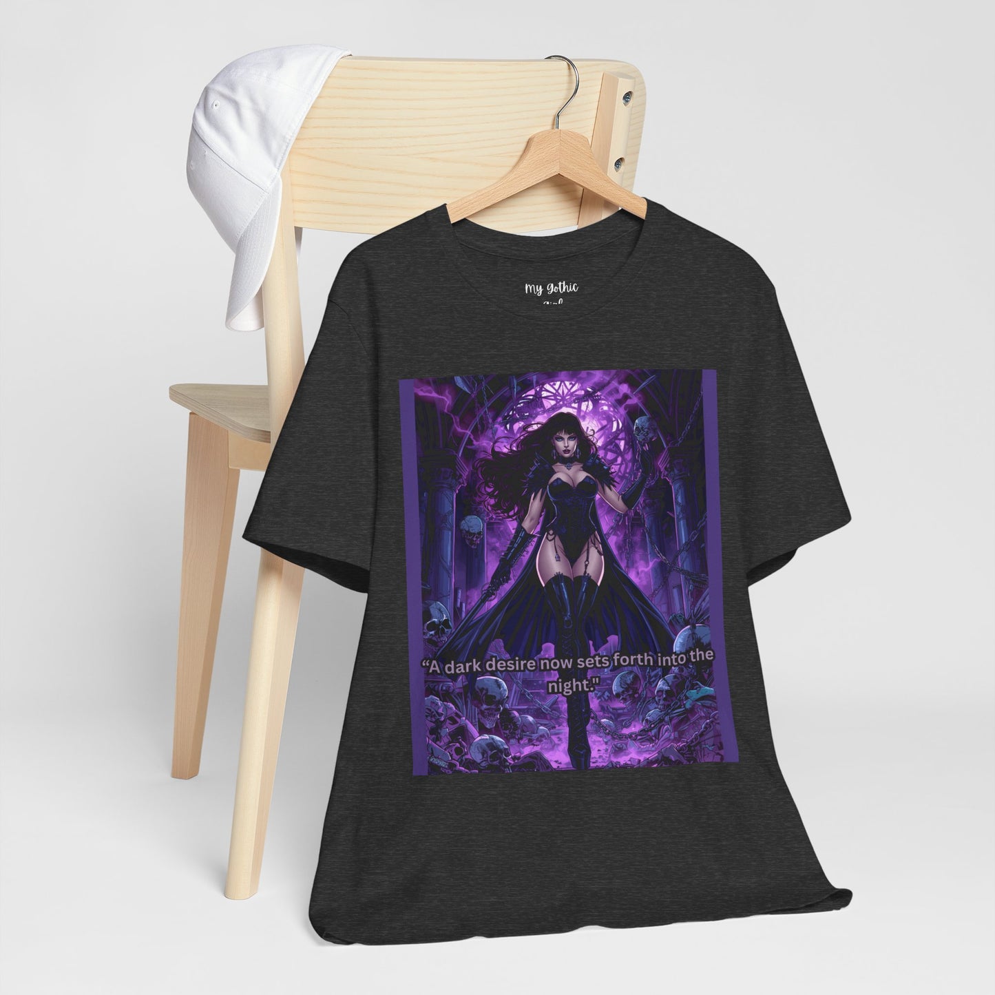 Dark Sorceress Graphic Tee — "A dark desire now sets forth into the night"