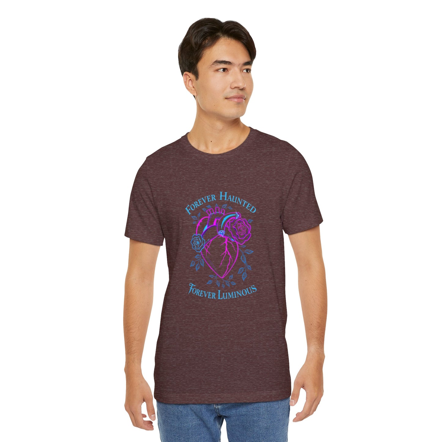 "FOREVER HAUNTED, FOREVER LUMINOUS"  Gothic Graphic T-Shirt – Alt Aesthetic Poetic Goth Streetwear