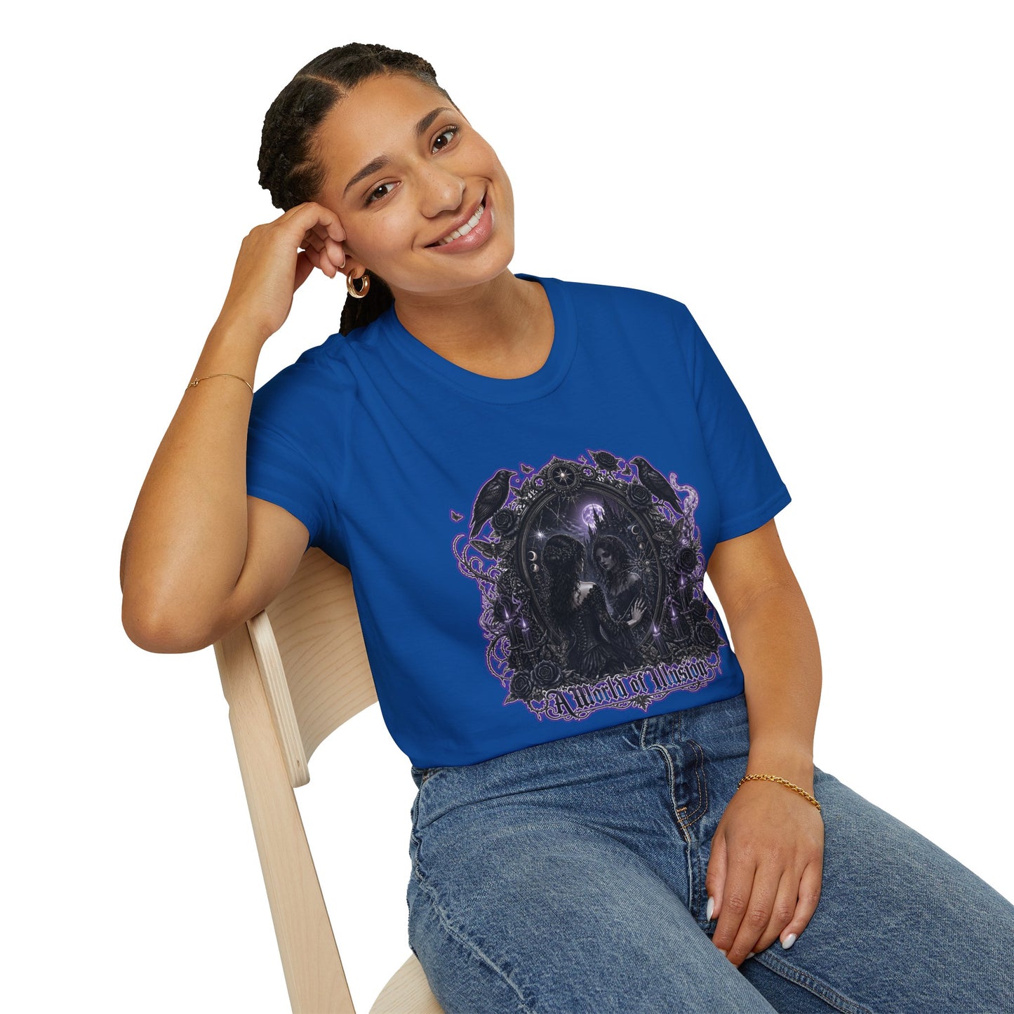 Gothic Mirror T-Shirt — "My Gothic Girl" Dark Violet Graphic Tee