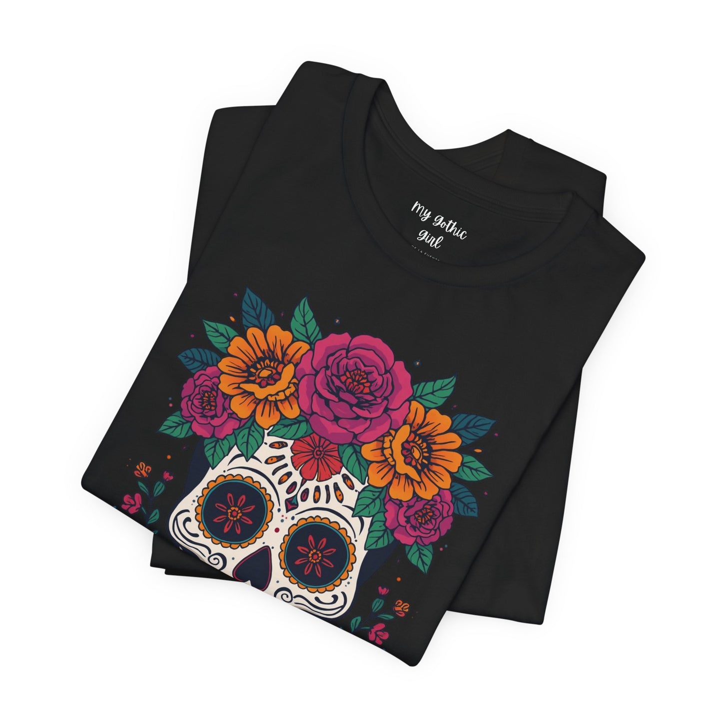 Sugar Skull Floral Tee — Day of the Dead Skull T-Shirt