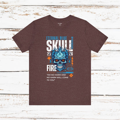 Eternal Blue Skull Flame Gothic Tee
