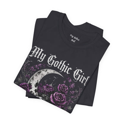 My Gothic Girl Skull Tee — Gothic Moon & Purple Roses T-Shirt