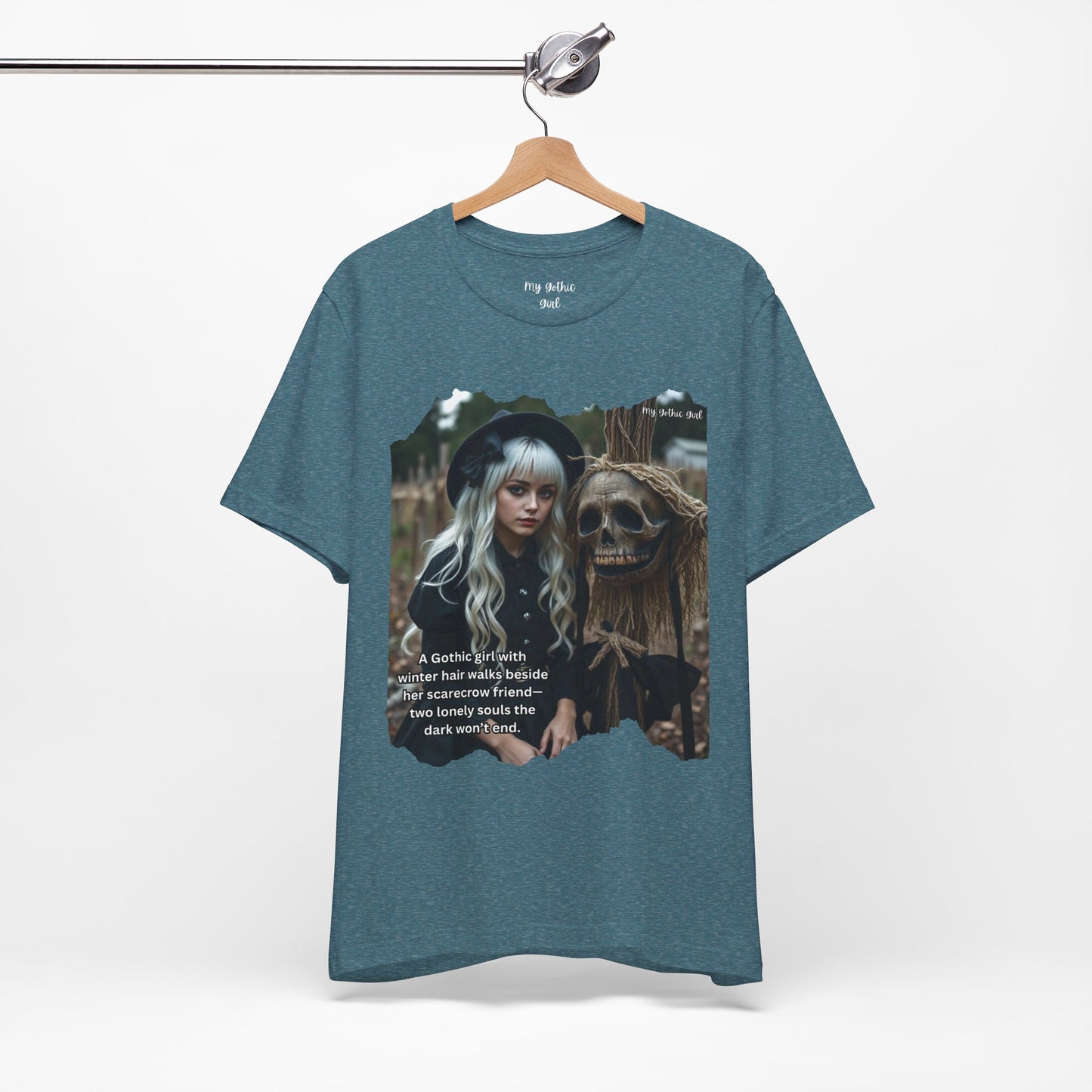 My Gothic Girl T-Shirt "Scarecrow Friend" – Whimsy Goth Streetwear, Dark Poetry Fashion, Alt Aesthetic Apparel