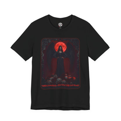 “Lilith Ascendant — She Who Will Not Kneel.” Graphic T-Shirt – Alt Aesthetic Poetic Goth Street-wear
