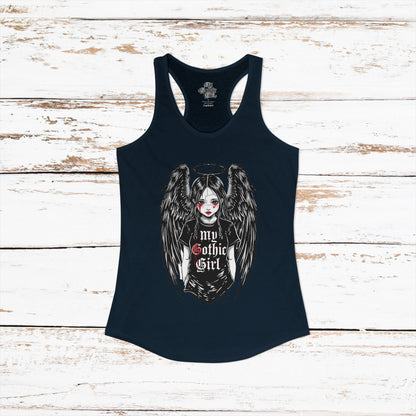My Gothic Girl "Fallen Angel" — Women's Racer-back Tank Top