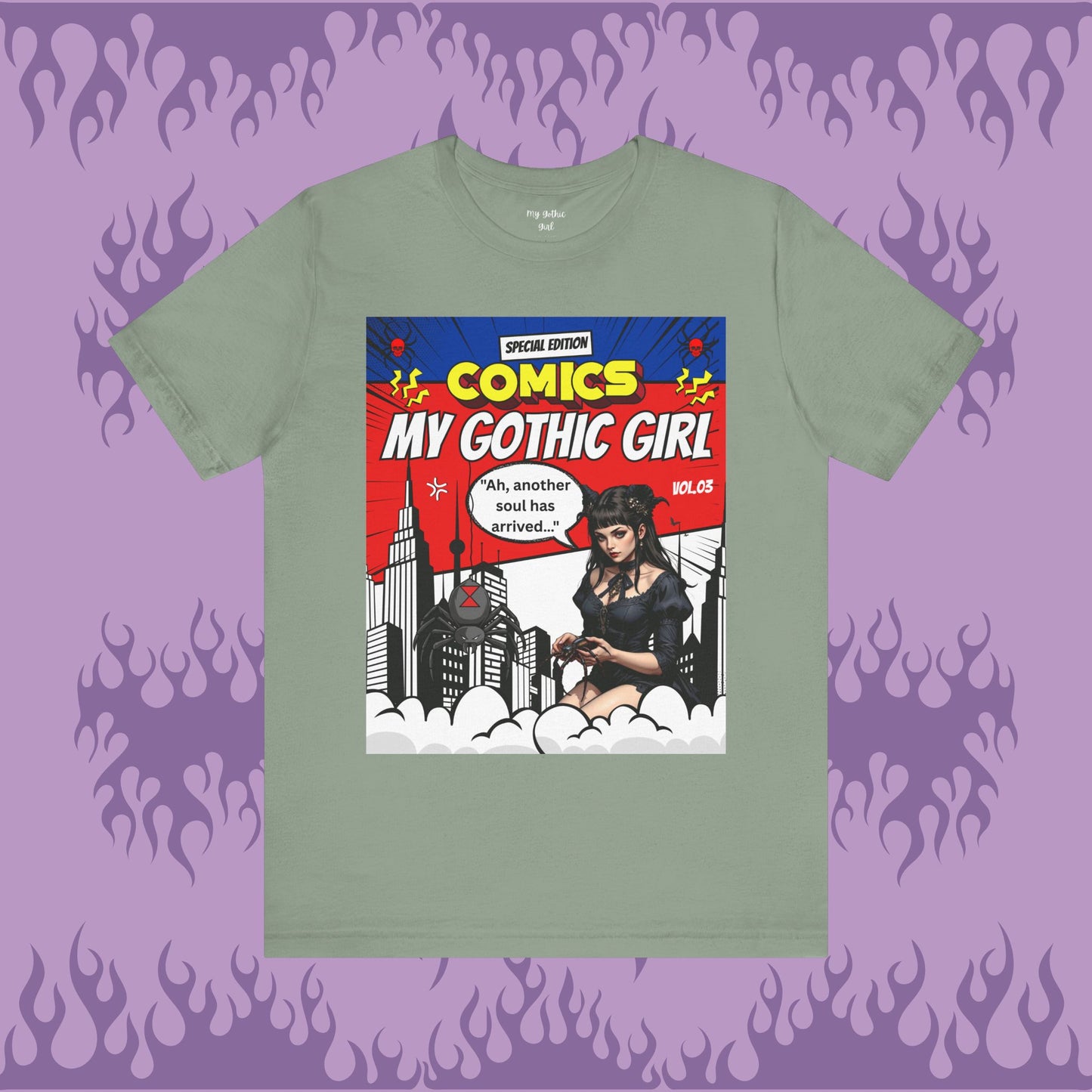 My Gothic Girl Comic Book Graphic Tee – Whimsy Goth Streetwear, Dark Poetry Fashion, Alt Aesthetic Apparel