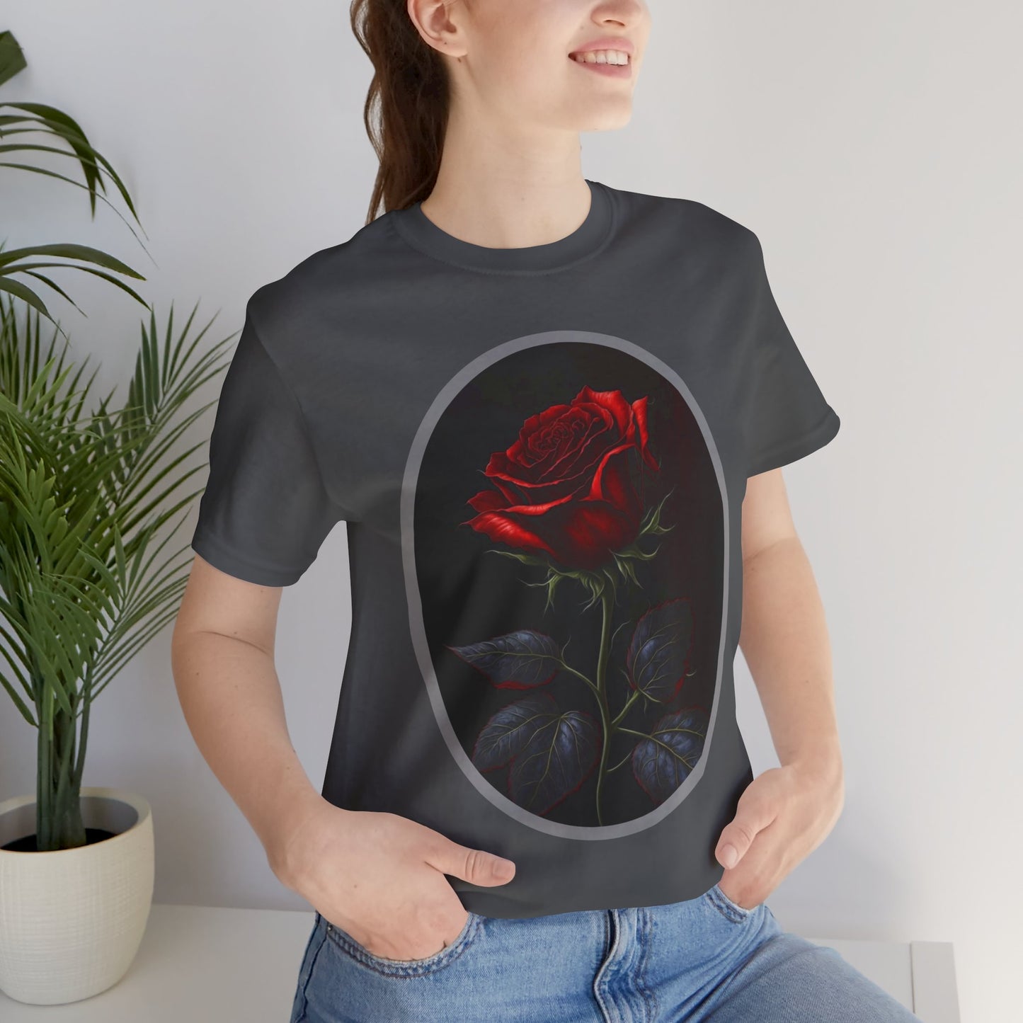 My Gothic Girl T-Shirts for Women & Men "Linda's Red Rose" Dark Aesthetic & Alternative Tees – My Gothic Girl