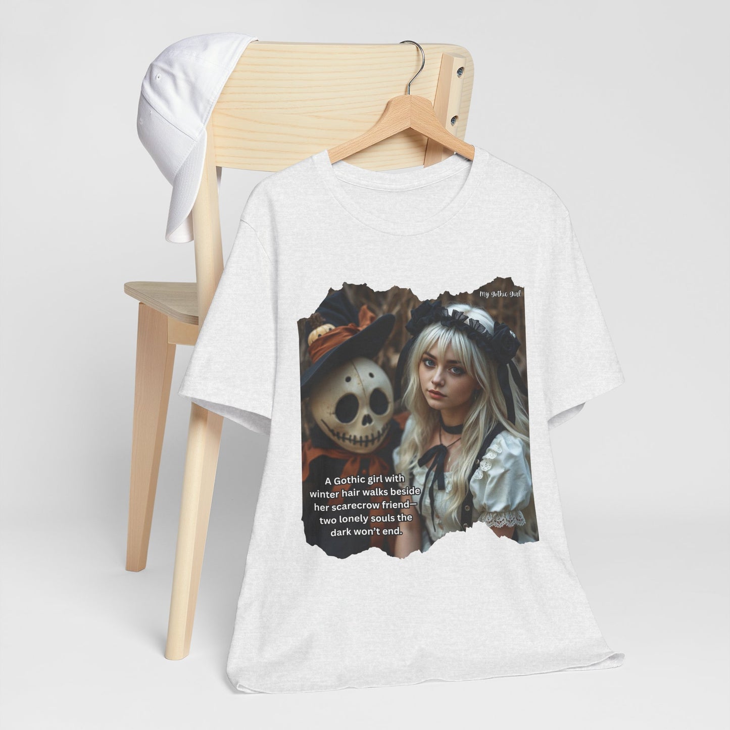 My Gothic Girl T-Shirt "Scarecrow Friend" – Whimsy Goth Streetwear, Dark Poetry Fashion, Alt Aesthetic Apparel