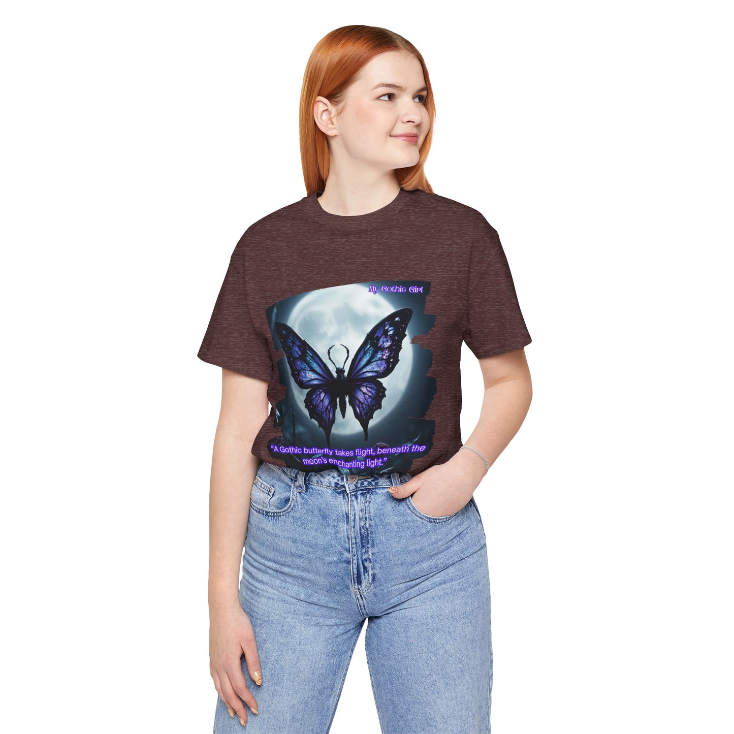 My Gothic Girl T-Shirt "Purple Gothic Butterfly" – Whimsy Goth Streetwear, Dark Poetry Fashion, Alt Aesthetic Apparel