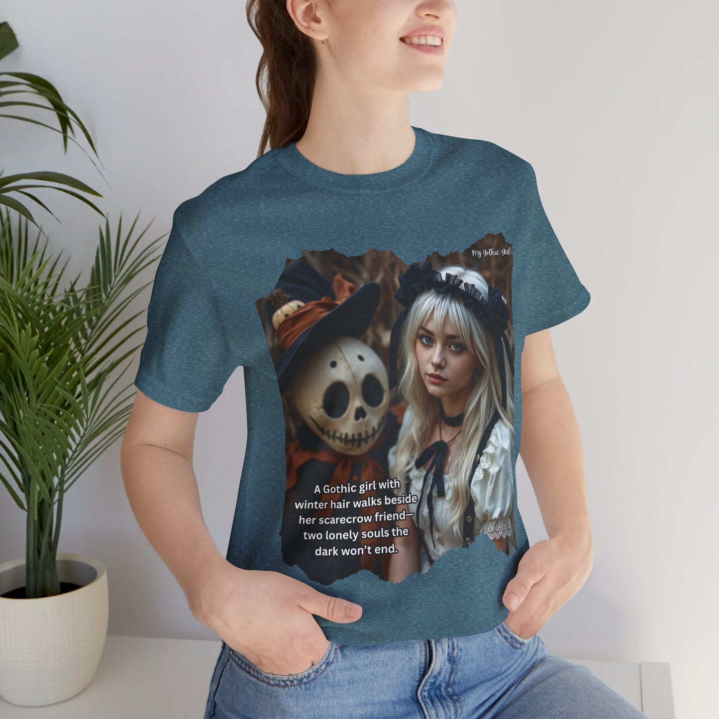 My Gothic Girl T-Shirt "Scarecrow Friend" – Whimsy Goth Streetwear, Dark Poetry Fashion, Alt Aesthetic Apparel