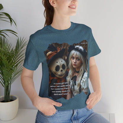 My Gothic Girl T-Shirt "Scarecrow Friend" – Whimsy Goth Streetwear, Dark Poetry Fashion, Alt Aesthetic Apparel