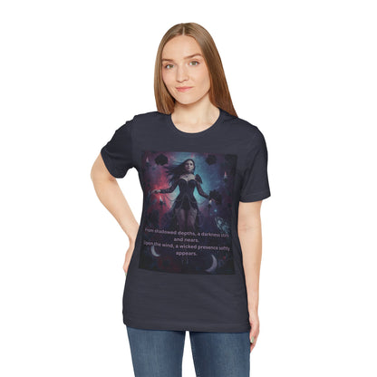 Fantasy Witch T‑Shirt — "From shadowed depths..." Mystical Gothic Tee