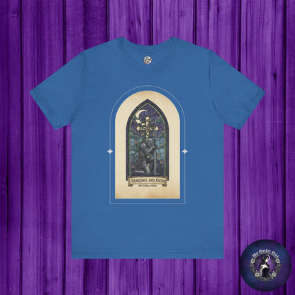"Vengeance and Faith"  Gothic Graphic T-Shirt – Alt Aesthetic Poetic Goth Streetwear