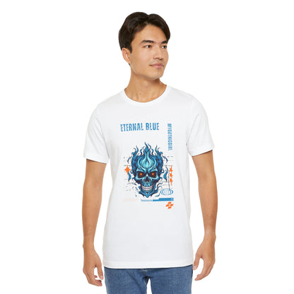 Eternal Blue Skull Flame Gothic Tee