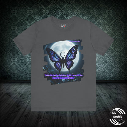 My Gothic Girl T-Shirt "Purple Gothic Butterfly" – Whimsy Goth Streetwear, Dark Poetry Fashion, Alt Aesthetic Apparel