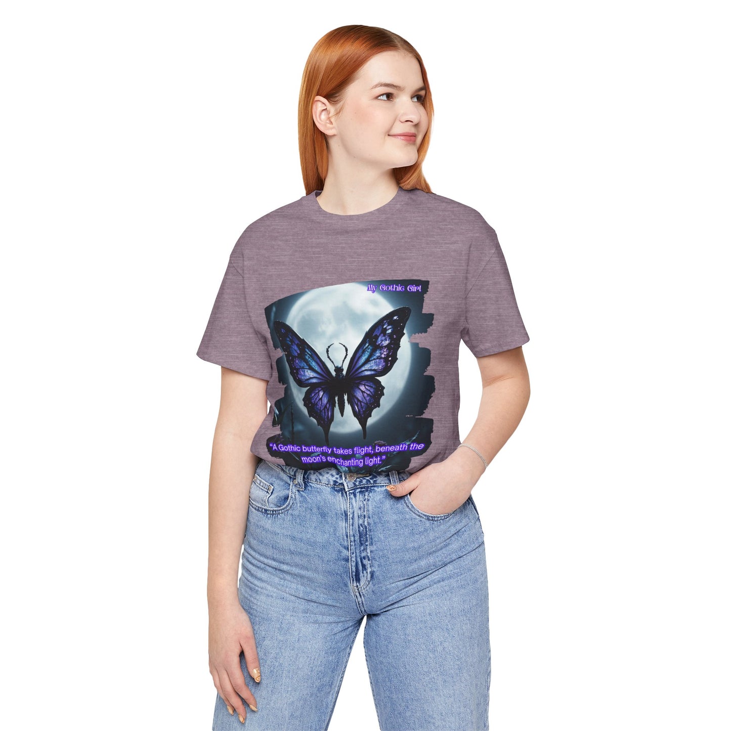 My Gothic Girl T-Shirt "Purple Gothic Butterfly" – Whimsy Goth Streetwear, Dark Poetry Fashion, Alt Aesthetic Apparel