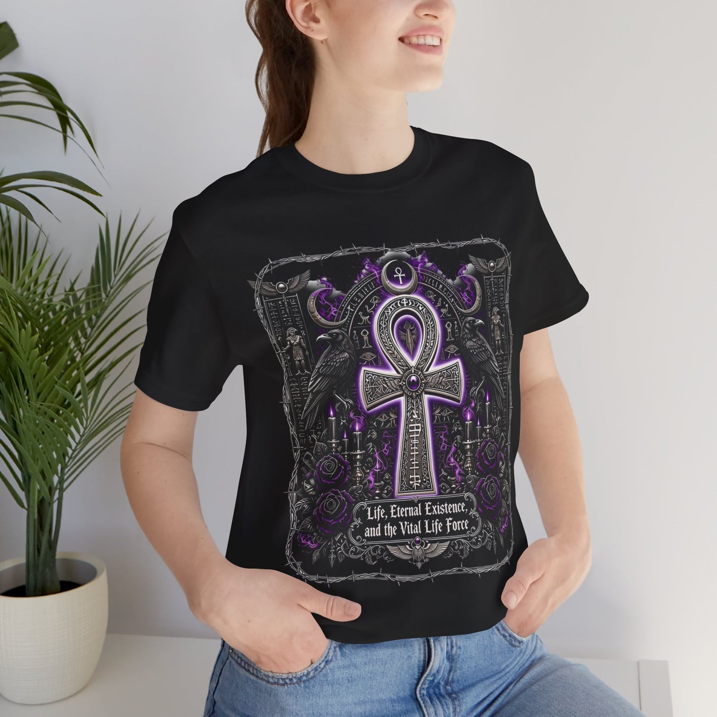 Ankh Gothic Tee — Life, Eternal Continuity & Vital Life Force Graphic T-Shirt