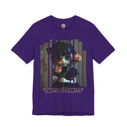 “Sweet Darkness” — Kawaii-style Gothic doll Graphic T-Shirt – Alt Aesthetic Poetic Goth Street-wear