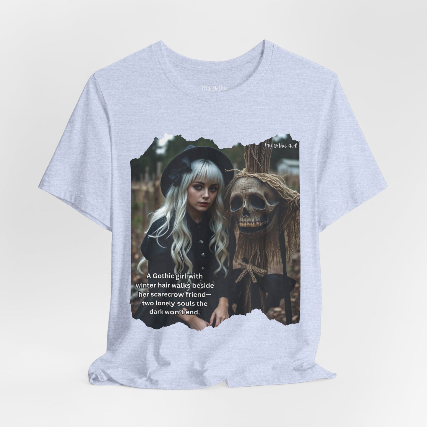 My Gothic Girl T-Shirt "Scarecrow Friend" – Whimsy Goth Streetwear, Dark Poetry Fashion, Alt Aesthetic Apparel
