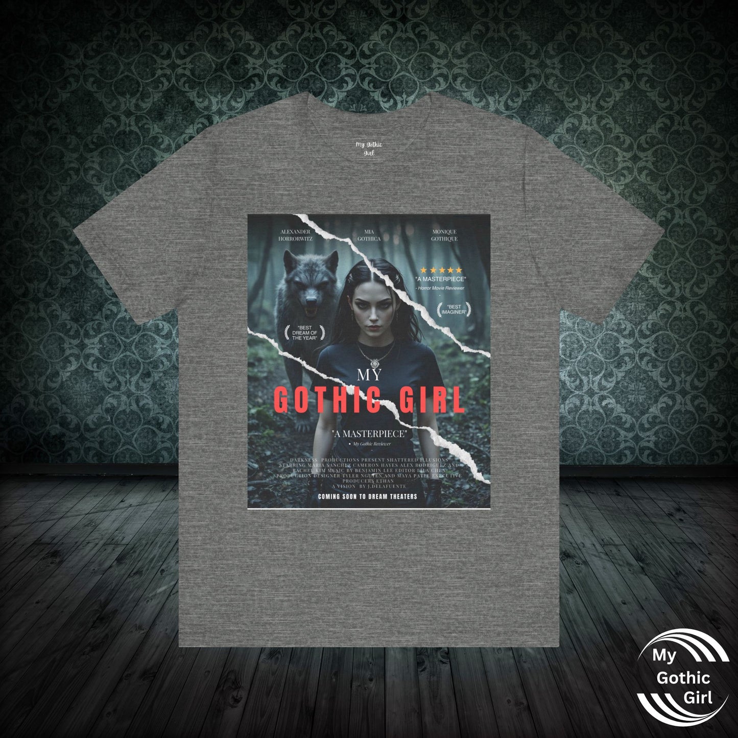 My Gothic Girl T-Shirt "Movie Poster" – Whimsy Goth Streetwear, Dark Poetry Fashion, Alt Aesthetic Apparel