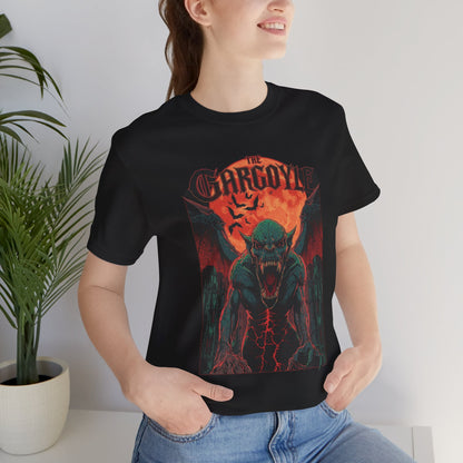 "The Gargoyle" — Dark Gothic Winged Statue Graphic Tee Design