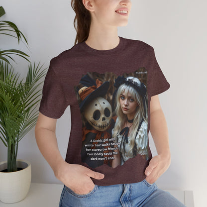 My Gothic Girl T-Shirt "Scarecrow Friend" – Whimsy Goth Streetwear, Dark Poetry Fashion, Alt Aesthetic Apparel