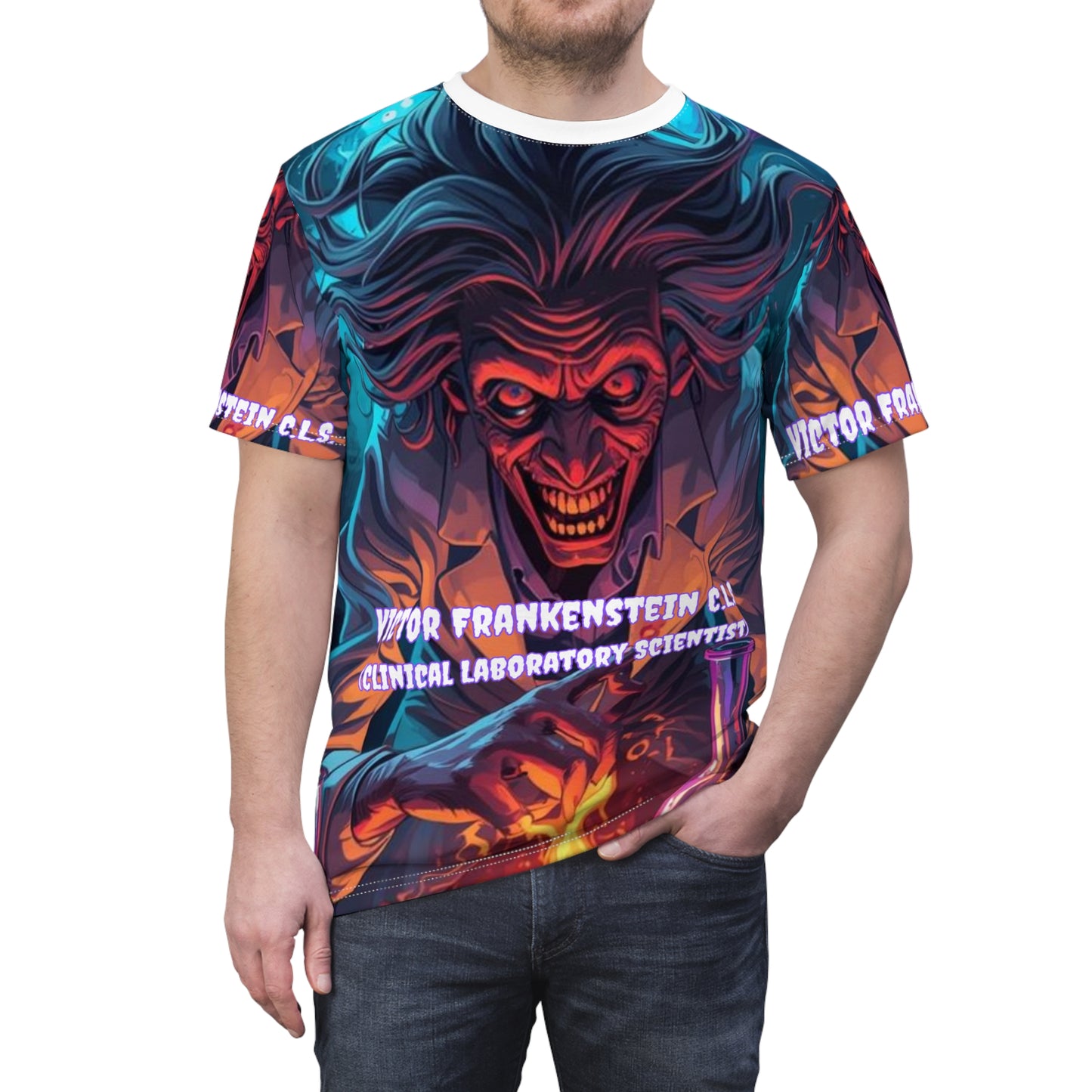 Victor Frankenstein C.L.S. Gothic Graphic T-Shirt – Dark Romance All Over Print Dr. Frankenstein Shirt | My Gothic Girl