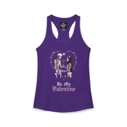 Cute Gothic Skeleton Romance Shirt — Women's Racerback Tank