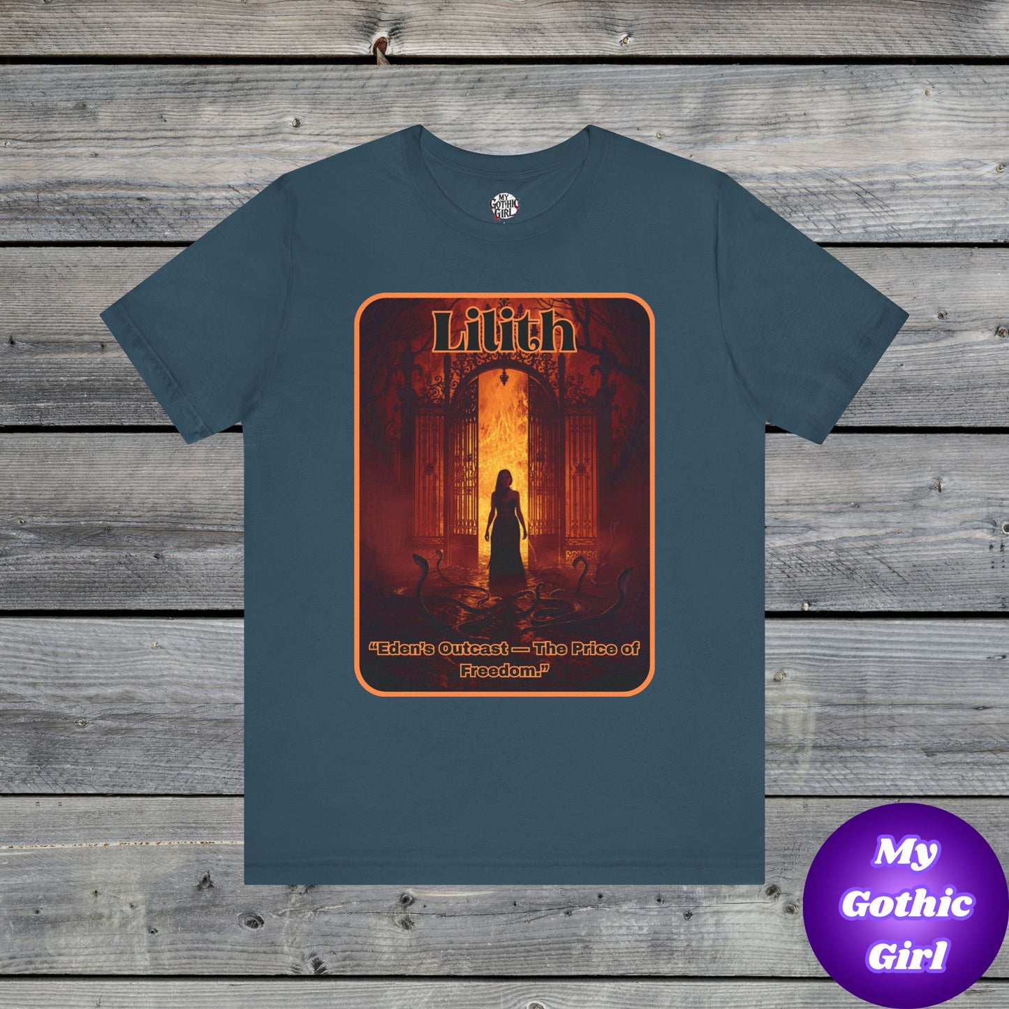 “Lilith  —  Eden’s Outcast, The Price of Freedom.” Graphic T-Shirt – Alt Aesthetic Poetic Goth Street-wear