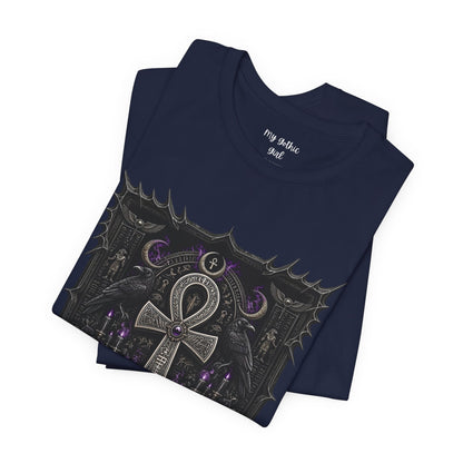 Ankh Gothic Tee — "Life, Eternal Existence and the Will to Fear" Black Graphic T-Shirt