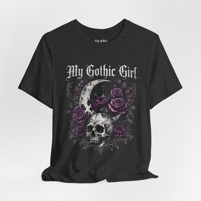 My Gothic Girl Skull Tee — Gothic Moon & Purple Roses T-Shirt