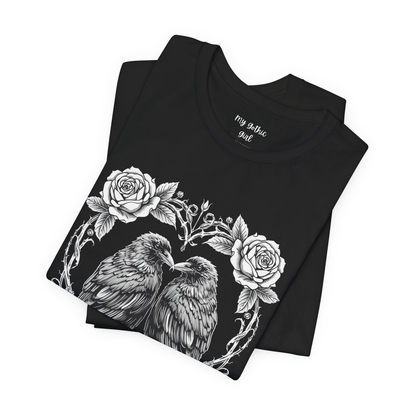 Raven Romance Tee — Gothic Floral Crow T-Shirt