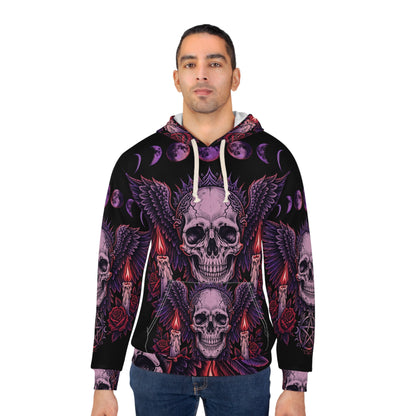 Winged Moon Skull All-Over-Print Hoodie — 'My Gothic Girl' Gothic Hooded Sweatshirt