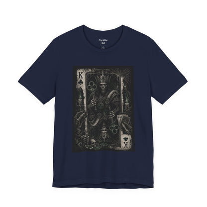 King of Clubs Gothic Playing Card Tee — Dark Skull Poker Graphic T-Shirt