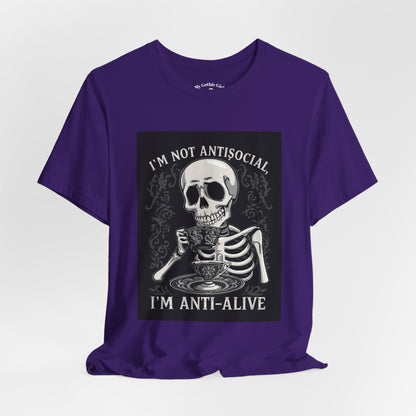 My Gothic Girl "I'M ANTI ALIVE" Graphic T-Shirt Unisex Gothic Dark Fashion Casual Wear