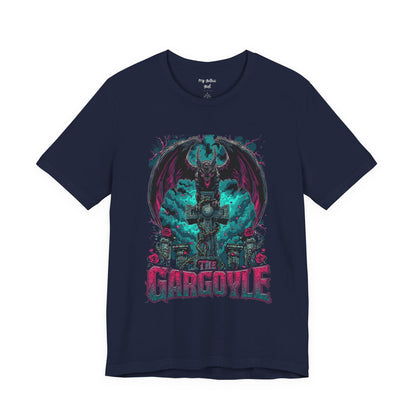Gargoyle Graphic Tee — Dark Gothic Winged Statue Design