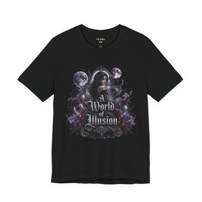 Gothic Moonlight Tee — "A World of Illusion" Graphic T-Shirt