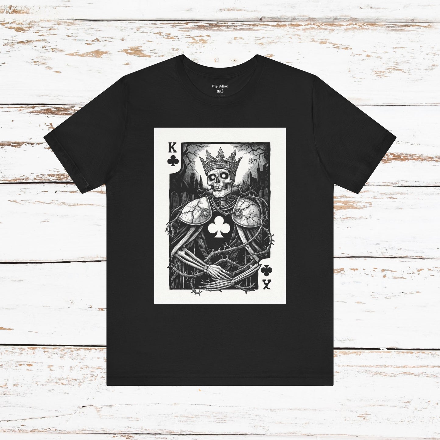 King of Clubs Skeleton Playing Card T‑Shirt