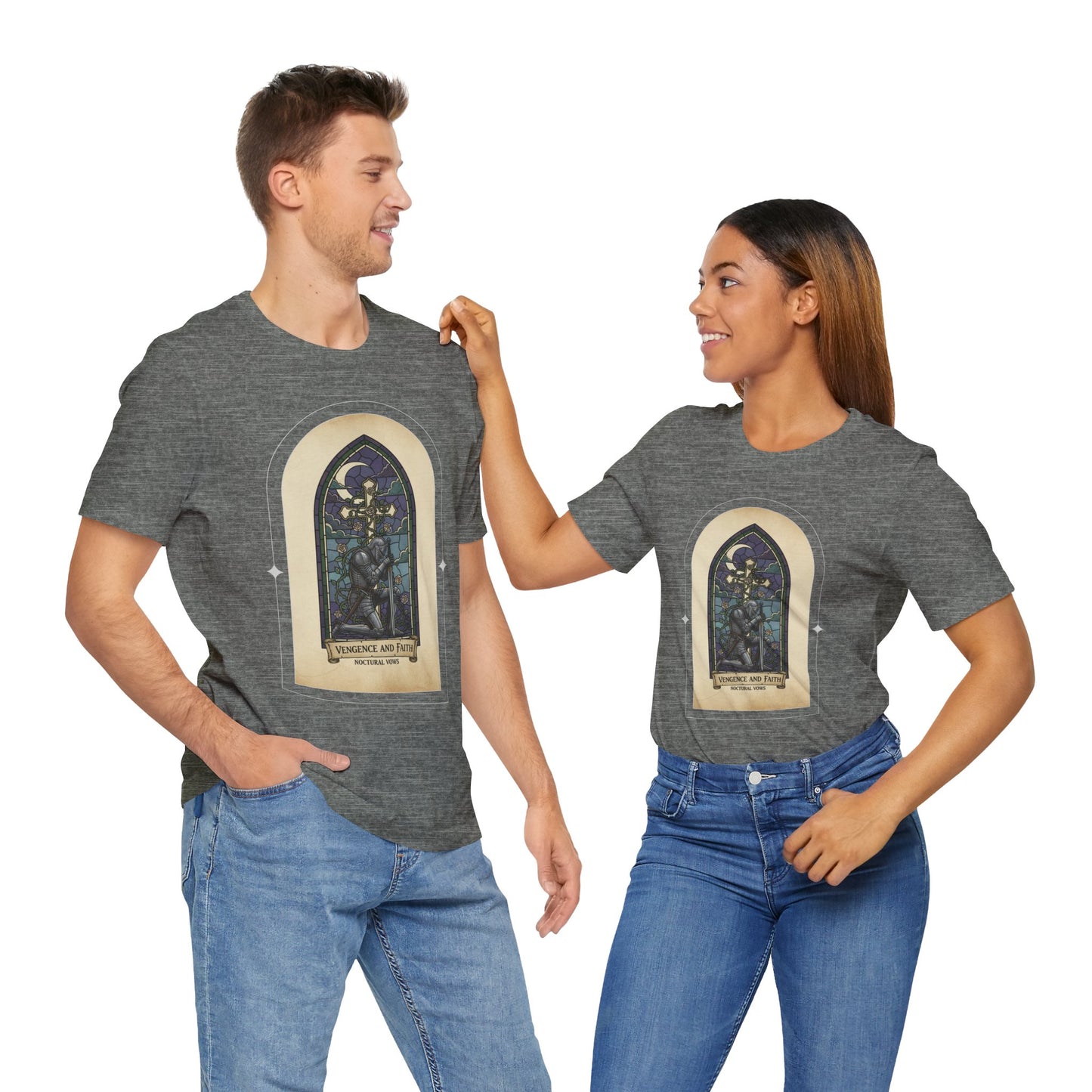 "Vengeance and Faith"  Gothic Graphic T-Shirt – Alt Aesthetic Poetic Goth Streetwear