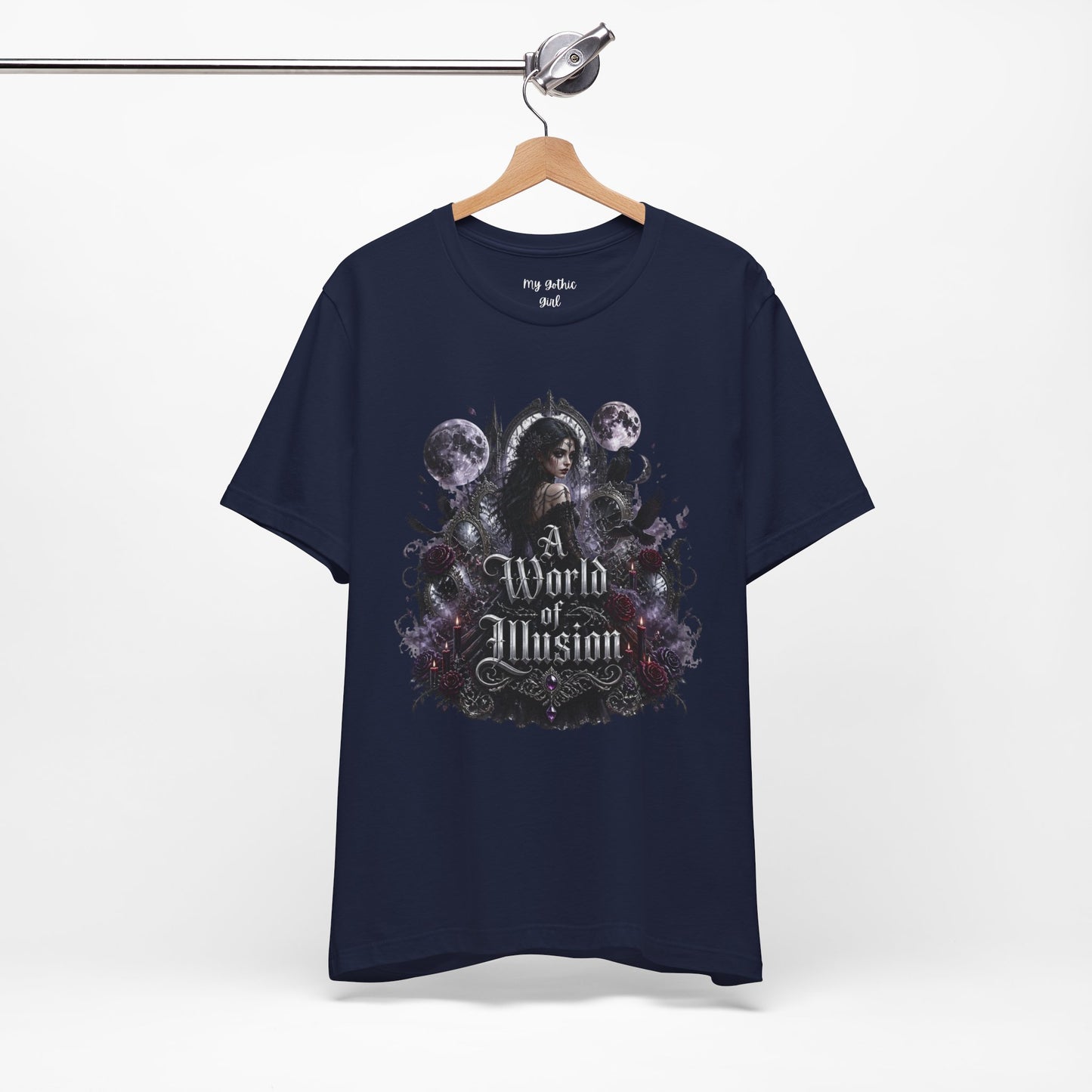 Gothic Moonlight Tee — "A World of Illusion" Graphic T-Shirt