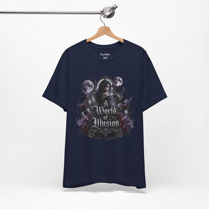 Gothic Moonlight Tee — "A World of Illusion" Graphic T-Shirt
