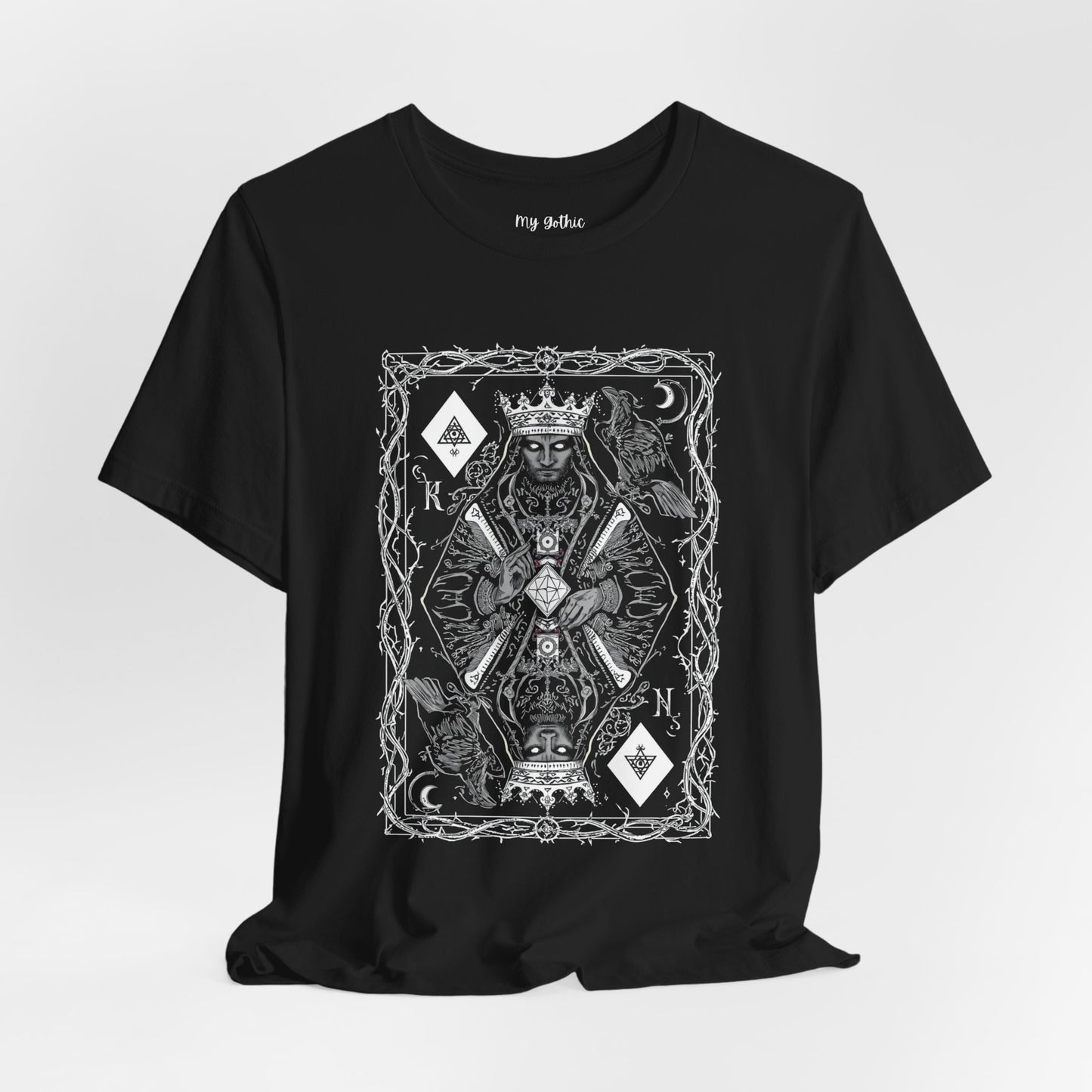 King of Diamonds Playing Card Graphic Tee — Dark Gothic King Design