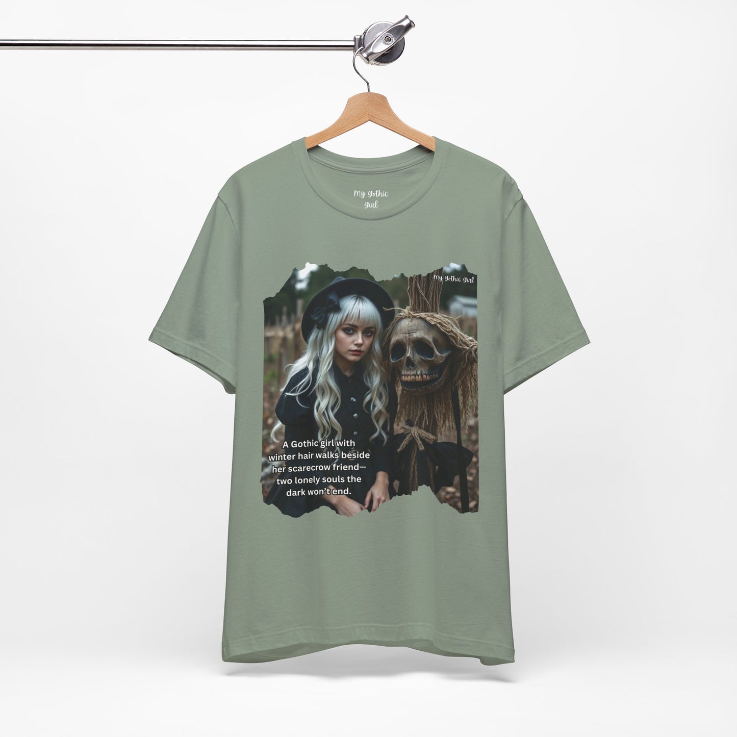 My Gothic Girl T-Shirt "Scarecrow Friend" – Whimsy Goth Streetwear, Dark Poetry Fashion, Alt Aesthetic Apparel