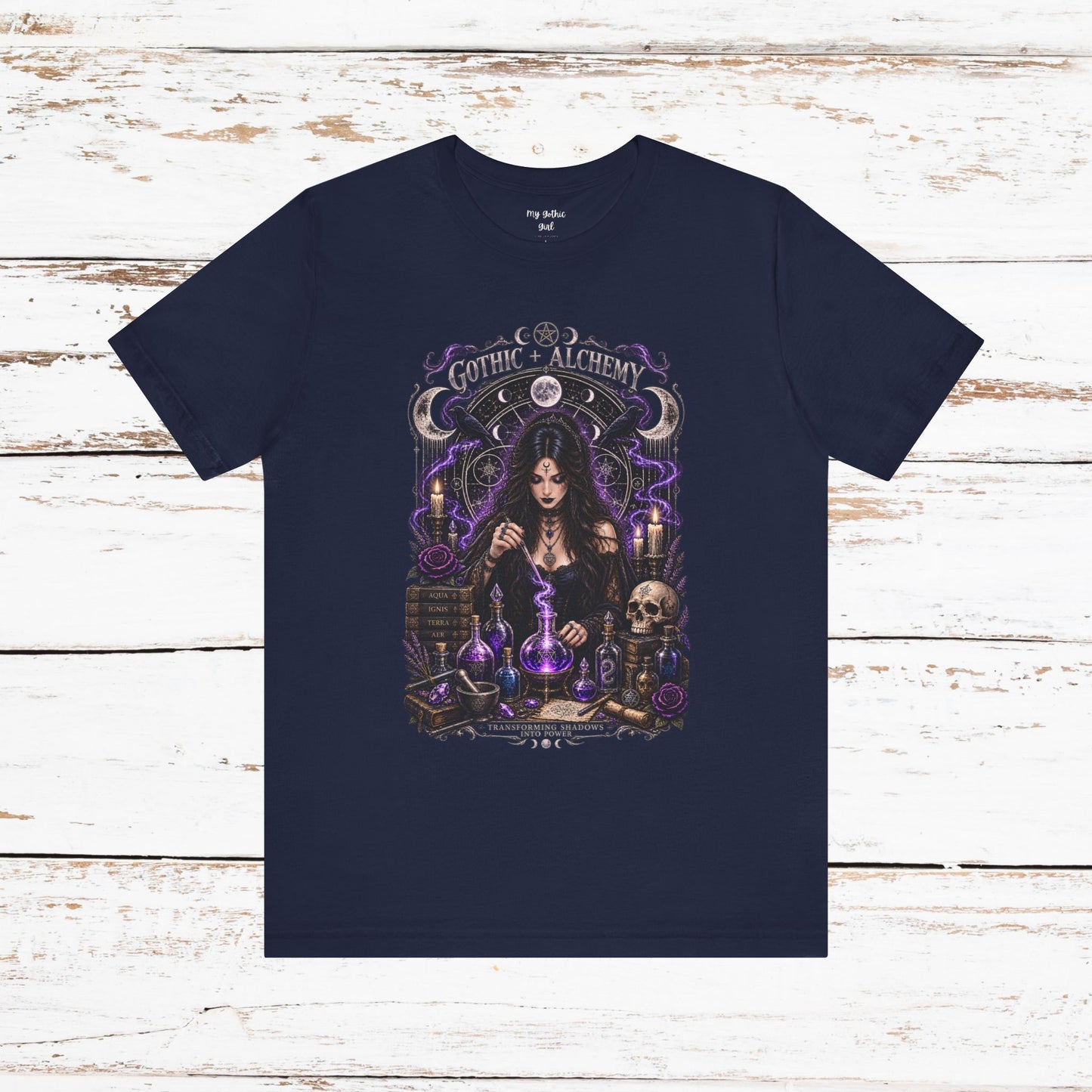 Gothic Alchemy T-Shirt — Witch Potion Skull Graphic Tee