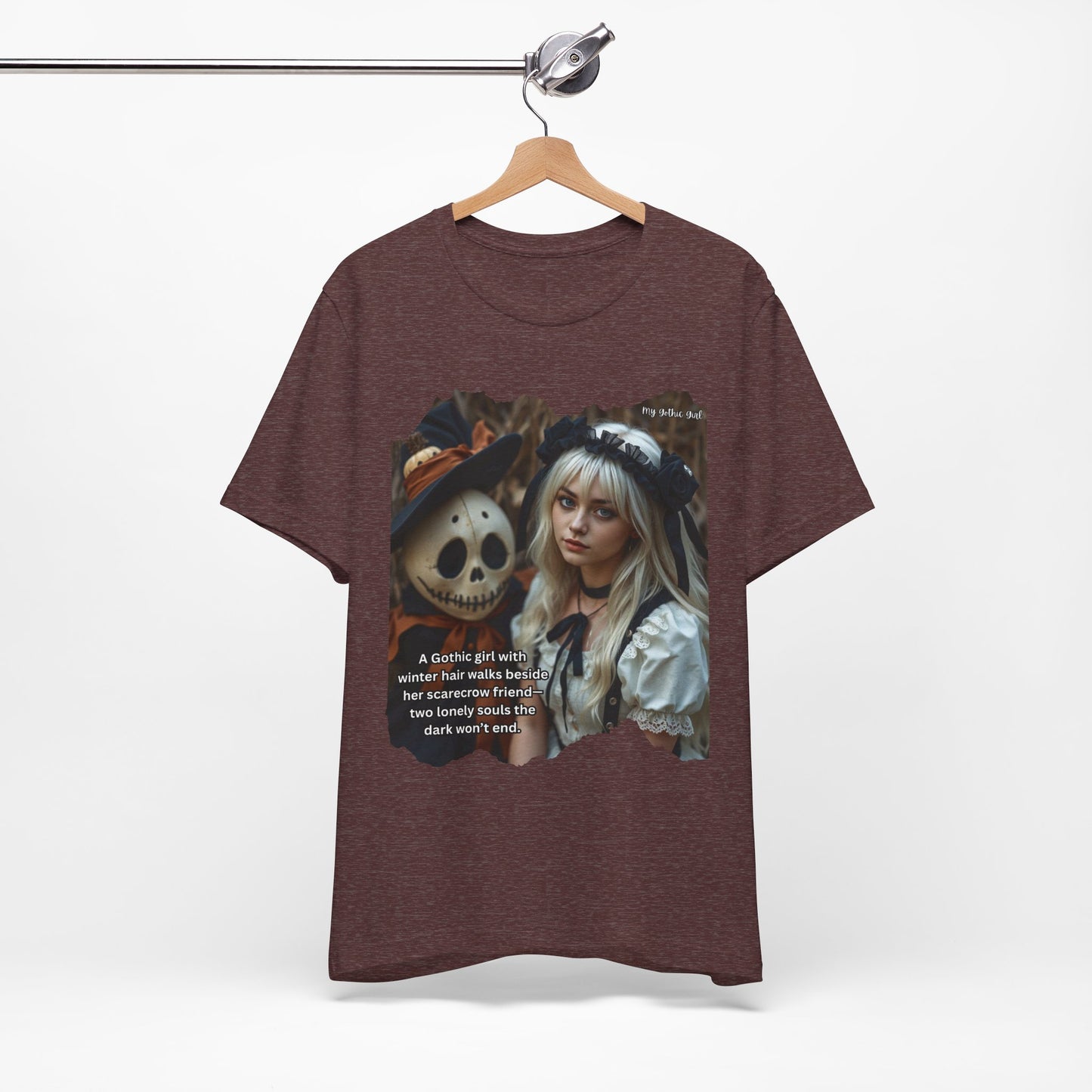 My Gothic Girl T-Shirt "Scarecrow Friend" – Whimsy Goth Streetwear, Dark Poetry Fashion, Alt Aesthetic Apparel