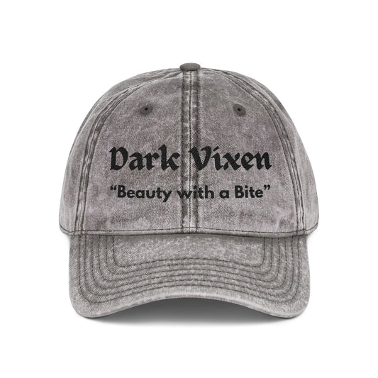 Dark Vixen -  “Beauty with a Bite” Vintage Baseball Cap Alt Goth Head-Wear