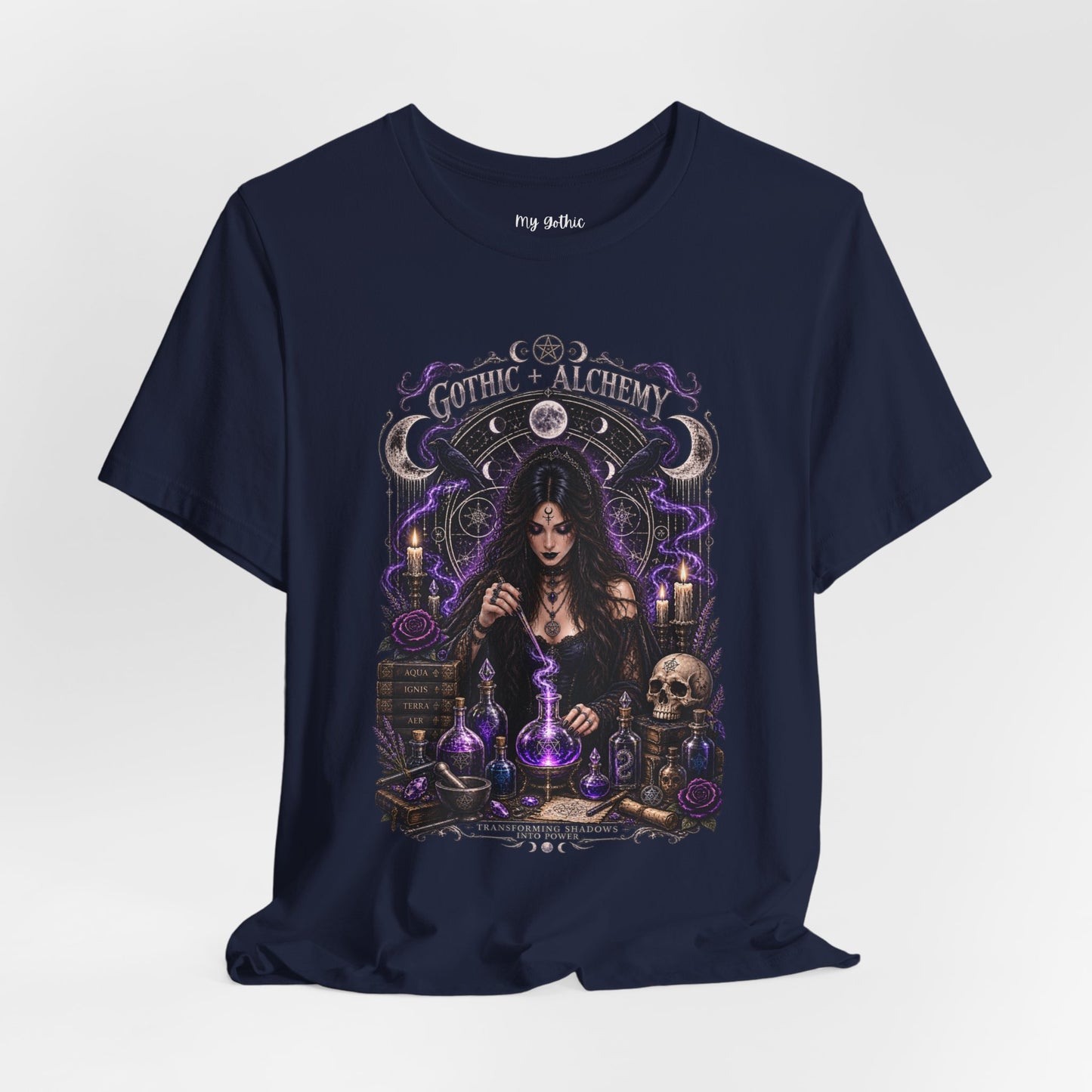 Gothic Alchemy T-Shirt — Witch Potion Skull Graphic Tee